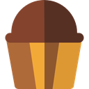 food, cupcake, muffin, Dessert, sweet, Bakery, baked, Food And Restaurant SaddleBrown icon