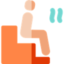 Sauna, relax, spa, stick man, Relaxing, Healthcare And Medical Coral icon