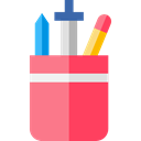 education, writing, pencil case, School Material, Office Material, Edit Tools Black icon