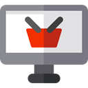 monitor, screen, commerce, shopping bag, Supermarket, online shop, Commerce And Shopping Gainsboro icon