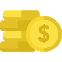 Business, Money, Coins, Cash, stack, Currency, Commerce And Shopping Goldenrod icon