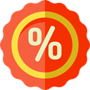 Shapes And Symbols, Percent, shapes, Sales, Discount, percentage, signs OrangeRed icon