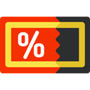 commerce, Currency, Sales, Discount, scissors, Money, Coupon, voucher, Commerce And Shopping OrangeRed icon