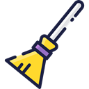 Clean, broom, sweep, halloween, cleaner, cleaning, sweeping, Tools And Utensils Black icon
