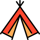Camp, indian, Camping, Tent Black icon