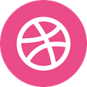 dribbble, round icon, Circle, portfolio PaleVioletRed icon
