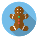 winter, Holiday, xmas, smile, cute, christmas, gingerbread SkyBlue icon