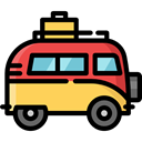 Car, transportation, transport, vehicle, Automobile, minivan Black icon