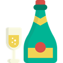 Bottle, champagne, Celebration, Alcoholic Drinks, Food And Restaurant, party, Alcohol, food Black icon