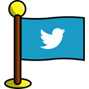 bird, Social, networking, media, flag, twitter LightSeaGreen icon