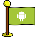 flag, Social, Android, networking, media YellowGreen icon