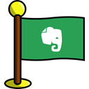 media, flag, Note, Notes, Social, Evernote, networking SeaGreen icon