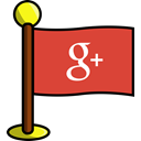 google, Social, networking, media, plus, flag Chocolate icon