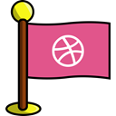 media, flag, Social, Art, networking, dribbble PaleVioletRed icon