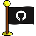 media, flag, Social, networking, Github Black icon