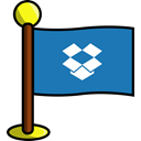 media, flag, dropbox, Social, networking SteelBlue icon