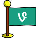 media, flag, Social, networking, Vine DarkCyan icon