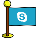 networking, flag, Skype, Social, media LightSeaGreen icon