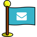 media, Email, flag, Social, networking MediumTurquoise icon