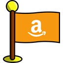 Amazon, networking, media, flag, Social Orange icon