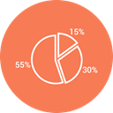 chart, graph, Pie chart Coral icon