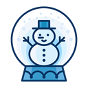 Man, Snow, snowman, snowglobe, decoration, Decorate Black icon