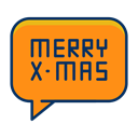 Text, Bubble, speech, Message, christmas, merry DarkOrange icon