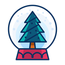 Tree, christmas, snowglobe, decoration, Decorate Black icon