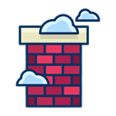 Chimney, house, Cloud, real estate, fireplace Black icon