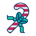 Candy, Ribbon, Cane, Bow, sweets Black icon