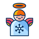 christmas, Angel, winter, decoration, wings, Decorate Black icon