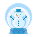 snowman, snowglobe, Man, Snow, christmas, winter Black icon