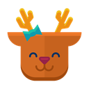 happy, smile, Emoticon, deer, Emoji, reindeer Chocolate icon