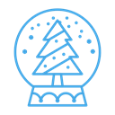 snowglobe, decor, decoration, Tree, Snow, christmas Black icon