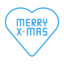 Heart, love, Favourite, christmas, merry Black icon