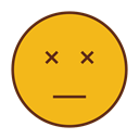 Angry, Emoji, Coma, Face, Emoticon, sad Goldenrod icon