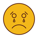 Face, Emoticon, sad, Cry, Emoji Goldenrod icon