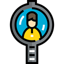 search, magnifying glass, Business, hiring, Loupe, Human resources, Seo And Web Black icon