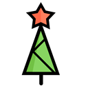 decoration, Celebration, star, christmas, Christmas tree, winter, Holiday Black icon