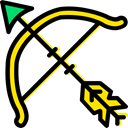 Bow, medieval, bow and arrow, Cultures, Arrow, miscellaneous, weapon, Archery Black icon