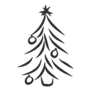 Tree, christmas, fir, spruce Black icon