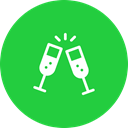 year, champagne, treat, new, party, drink, Cheers LimeGreen icon
