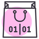 Purchase, new year, Bag, sale, of, End, shopping Pink icon