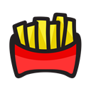 french fries, snack, Fast food, fries Black icon