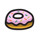 food, Dessert, sweet, donut Black icon