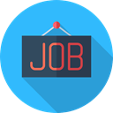 Signaling, sign, work, job, hiring DodgerBlue icon