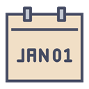 january, new year, event, Month, day, Calendar, date Bisque icon