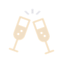 new, party, drink, year, champagne, treat, Cheers Black icon