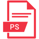 Ps, Extension, document, File Crimson icon