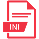 Format, Extension, Ini, document, paper Crimson icon